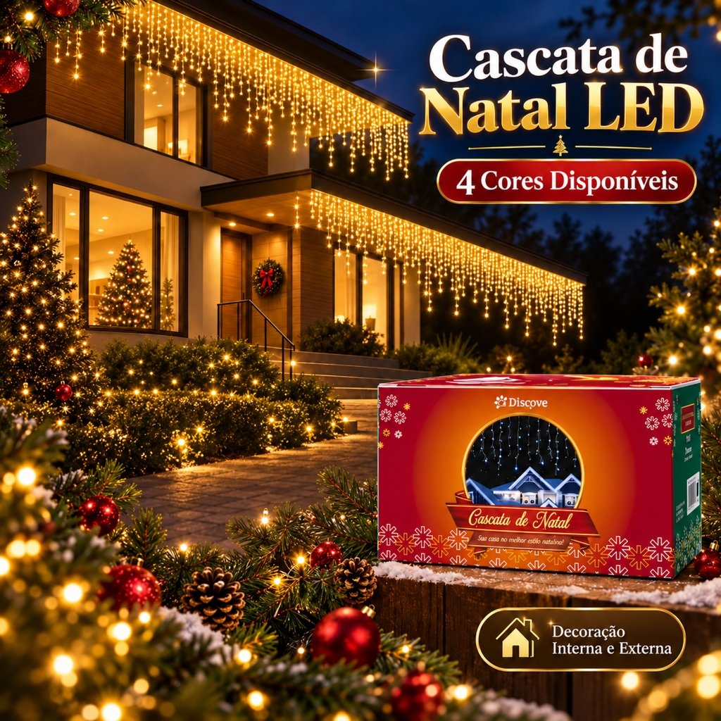 Cascata de Luzes de Natal 10m 400 LEDs