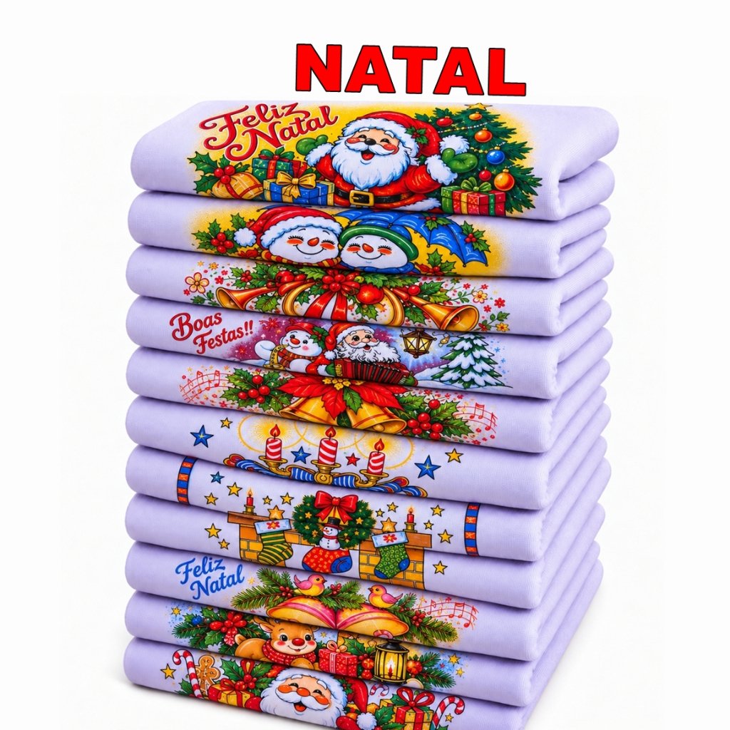 Kit 10 Panos de Prato Natalinos
