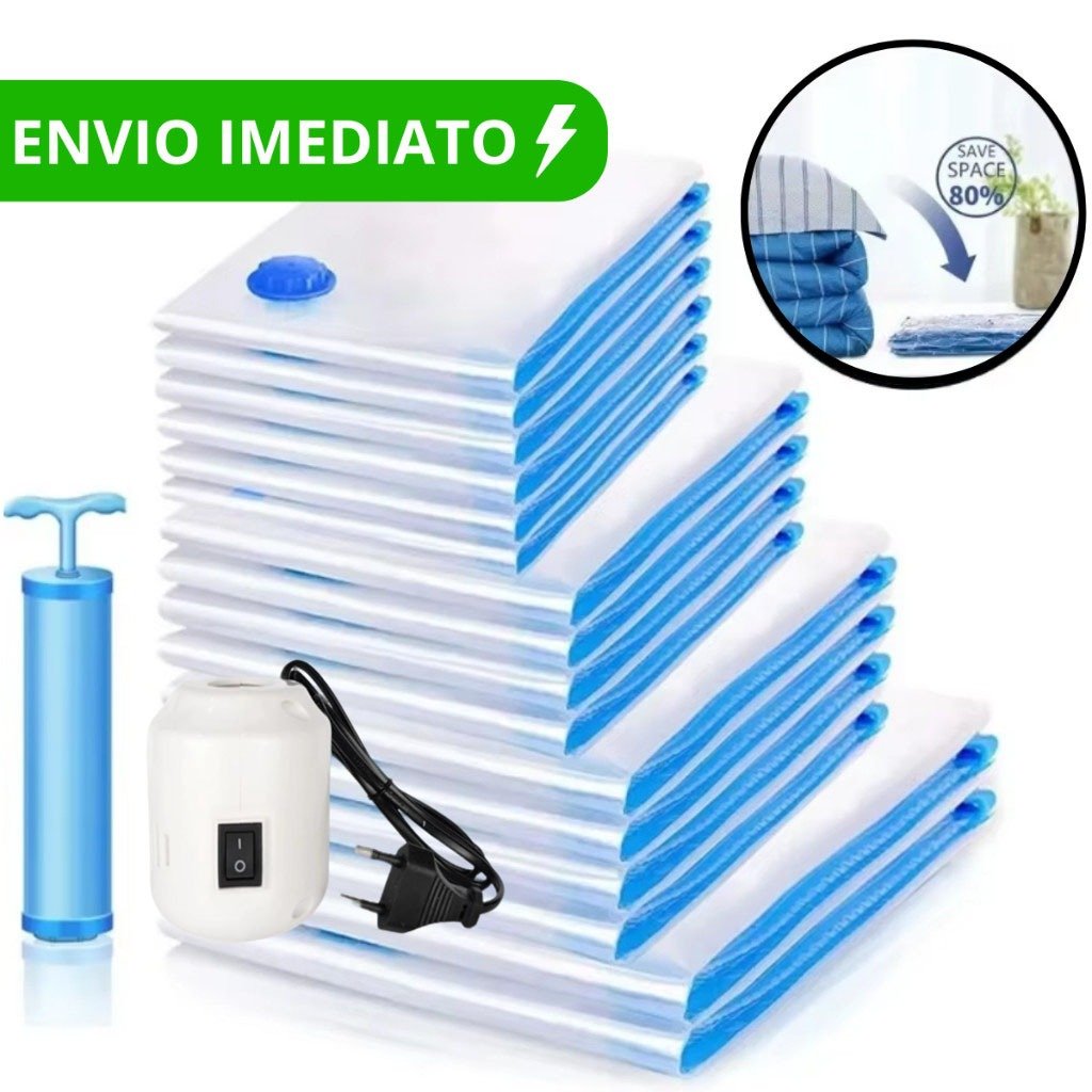 Kit Sacos a Vácuo para Edredom e Roupas